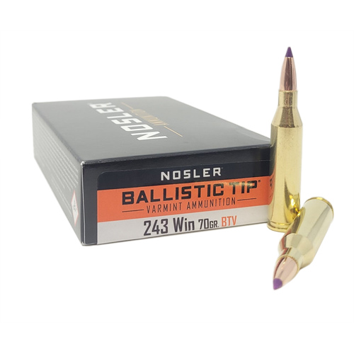 <span style="font-weight:bolder; ">Nosler</span> Ammo BTA 243 Winchester 70 Grain Ballistic Tip 20 Rounds